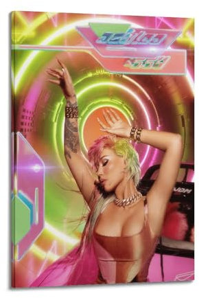 Iggy Azalea - Póster limitado firmado con portada de álbum, póster de portada musical, pop hip hop, rap, cantante, estrella, arte de pared para niñas y niños, adolescentes, decoración de dormitorio,