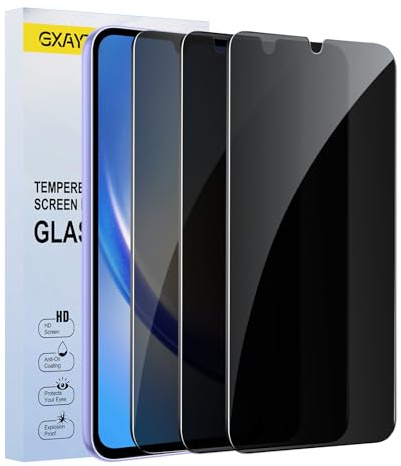 GXAYZ 【3 Stück】 Sichtschutz Schutzfolie für Samsung Galaxy A34/A15,Privacy Panzer Schutz glas，Anti-Peeping Sichtschutzfolie，Anti-Spy Schutzglas