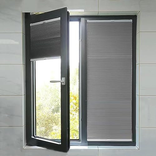 Cellular Shades Wabenrollo, kabellos, Thermo-Verdunkelung, von oben nach unten, plissiert, Fensterrollo für Türen und Fenster, Sichtschutz und Sonnenschutz, 60 x 200 cm