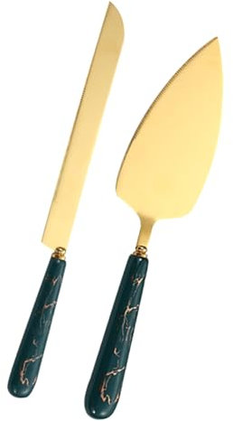 DECHOUS Set Di E Spatole Per Dolci in Oro Metallizzato Verde Scuro Multifunzionali Per Decorazioni Per La Casa Cheese It