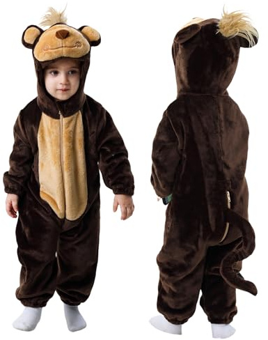 Doladola Baby sparkdräkt djur onesie pyjamas spädbarn overall halloween kostym(18-24 månader,Apor)