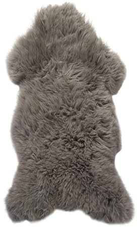 Simply Sheepskin British Rug - Grey Genuine Sheepskin - Ultra Soft Wool Bedside Rug, Machine Washable - Perfect for Any Room, (90-100 x 60cm)