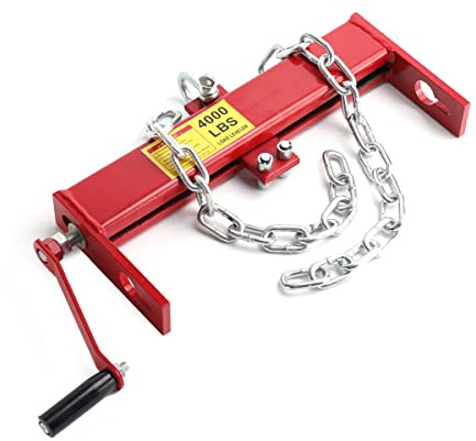 Atsoya Heavy Duty Balancierer Positionierer, 2 Ton / 4000lbs Motorkran mit Griff und 2 Ketten für Elektrohebezeug Werkstattkran Hebebühne Motorhebezeug, Rot