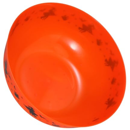 TOBBOMEY Bol de Halloween Plástico Resistente para Dulces y Frutas Diseño Amarillo para Fiestas y Refrigerios Temáticos