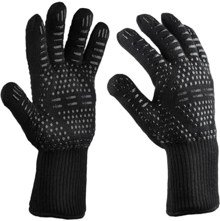 DOITOOL 2 pièces Bbq Résistants Chaleur et Antidérapants pour Cuisine et Barbecue Isolation Thermique Lot de Noir