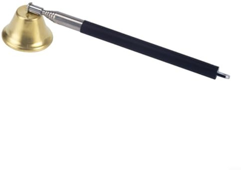 Stainless Steel Candle Snuffer with Telescopic Handle for Safely Extinguishing Scented Pillar and Votive Candles in Home Décor and Ceremonial Use, Black
