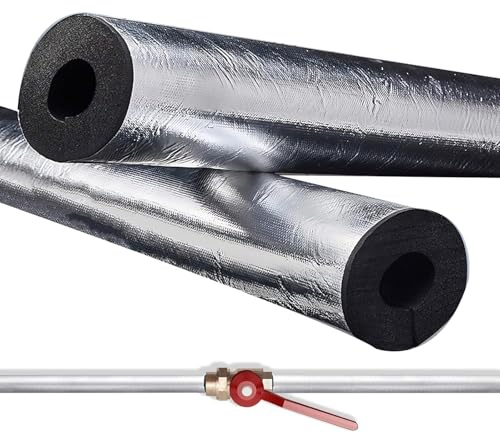 Frostschutzisolierrohr Für Den Außenbereich, Aluminiumfolie Rohrisolierung Außenbereich,ID22-133mm Selbstklebendes Schaumisolierrohr, Wasserdichte Rohrisolierung(ID133mm*T20mm*L95cm)