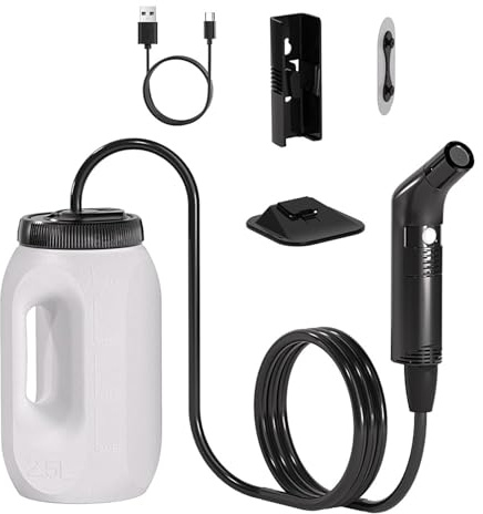 Bidet électrique portable 2,5 L rechargeable avec douchette for les fesses, idéal for l'hygiène personnelle en et en camping.(Black)