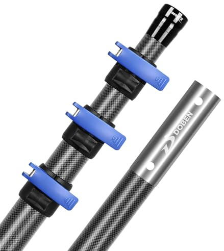 DOBEN Pool Teleskopstange Kohlefaser 3,65m, Premium Kescher Pool Stange Teleskop Stabil, Poolstange Carbon Fiber für Pool Zubehör, Kescher Feinmaschig, Reinigung Casher, Poolreinigung