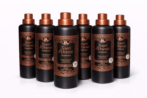 Tesori d’Oriente Hammam Weichspüler Konzentrat – 6er Pack (6x 760 ml) – italienische Marke, orientalischer Duft, langanhaltende Frische, extra weiche Wäsche, hohe Ergiebigkeit Veltao