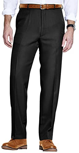 Chums Men's Elasticated Waist Formal Trousers | Classic Smart Casual Three Pocket Pants, Stretch Comfort Fit with Discreet Expanding Waistband, Zip Fly