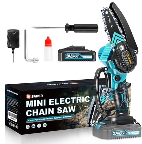 Saker Mini Chainsaw,Portable Electric Chainsaws Cordless,Handheld Chain Saw Pruning Shears Chain Saws for Tree Branches,Courtyard,Household and Garden,Father Day Gift for Men Dad Husband Women
