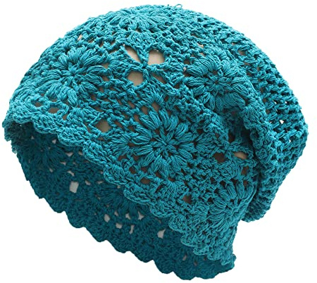 ZLYC Damen-Beanie, Farbe: Pfauenblau, Einheitsgröße