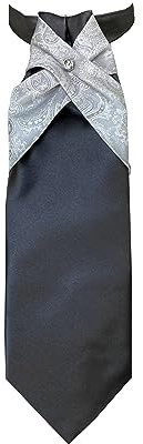 Remo Sartori - Corbata Plastron - Corbata de novio - Ceremonia de seda de color liso, fabricado en Italia, para hombre, gris antracita, Talla única