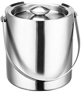 MOOWI Eiskübel 3L Eiskübel, Edelstahl-Eiskübel, Champagner-Bierkübel (Silber), geeignet for Familienbar-Bankettversammlungen Hält eiskalt und trocken (Size : B)