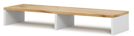 Vicco Monitorständer Tomy, Weiß/Goldkraft Eiche, 80 x 12 cm