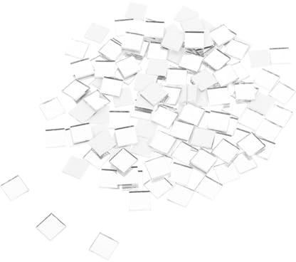 SOPOTUTU 100 St Självhäftande Spegelplattor Små Kvadratiska Dekorativa Spegelbitar För Hem DIY Konstprojekt Silver Finish