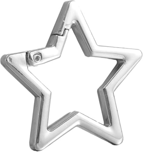 Star Shaped Stainless Steel Carabiner Keychain Clip, Snap Hook Holder for Keys, Wallet and Gear, Metal Key Ring Accessory s