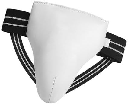 Kaeltsyn Protector de ingle de piel sintética para niños y atletas masculinos que participan en el boxeo y actividades de artes marciales, protector de taekwondo Guard0