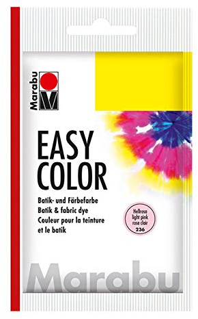 Marabu 17350022236 - Easy Color hellrosa, 25 g Batik- und Handfärbefarbe für Baumwolle, Leinen, Seide und Mischgewebe, handwaschbar bis 30°C, sehr gute Lichtechtheit, nicht kochecht