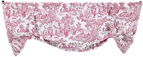 Ellis Curtain Victoria Park Toile - Cortina Superior para Ventana, Color Rojo