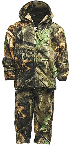 TrailCrest by Treel Infant - Toddler Camo Full Zip Hoodie Sweatshirt Fleece Jacket & Pants Set, Camo, 5T