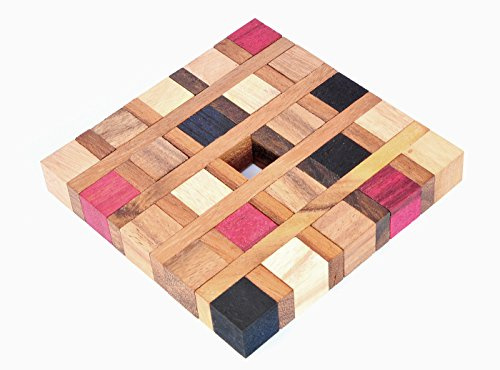Logica Spiele Art. Parquet - Denkspiel aus Holz - Schwierigkeit 4/6 Extrem - Knobelspiel - Geduldspiel - Leonardo da Vinci Kollektion