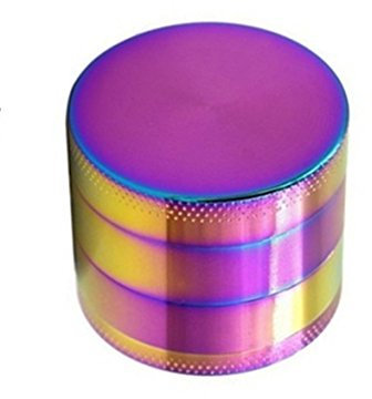 High Mc Fly Rainbow Pocket Grinder, 4 Colourful Layers, Diameter of 50 mm, Tobacco/Spice & Herb Mill with Cleaning Brush