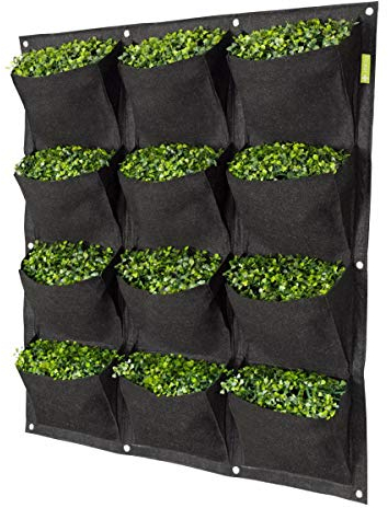 GARDEN HIGHPRO PROPOT Wall 12 Wand-Pflanzgefäß aus Stoff mit 12 Fächern für den vertikalen Garten, aus superstarkem Material und wasserdichtem Segeltuchrücken