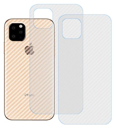 Yidai-Silu 3pcs Folie für iPhone 11 Pro Max Rückseite Folie 【Kohlefaser Atmungsaktiv Struktur, Anti-Rutsch, Anti-Fingerabdruck】 Kratzfest Back Klebefolie für iPhone 11 Pro Max Protector Film