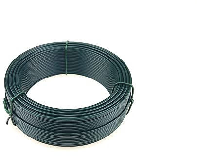 Garmix Spanndraht Grün Feuerverzinkt für Maschendraht Zaun Metall Draht (500m, 3,1mm)