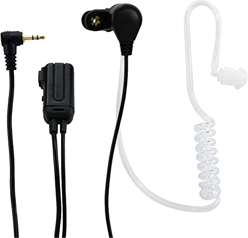 Alecto FRH-10 Duo - Walkie Talkie Headset - In Ear Ohrstöpsel 2 Pack - Ergonomisch und Austauschbare Silikonkappen - Schwarz