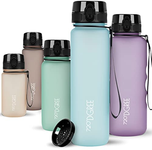 720°DGREE Gourde 1l “uberBottle“ +Tamis à Fruit, softTouch - Sans BPA, Anti-fuite - Bouteille d'Eau, Water Bottle idéale pour Sport, Randonnée, Gym, Camping, Université, Voyage, Travail, Yoga, Enfant