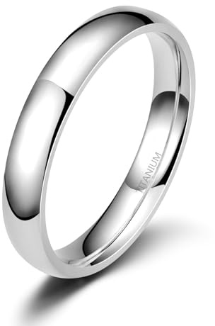 Zakk Bague fine en titane poli pour homme et femme Alliance Bague Mariage de fiançailles Promesse Anneaux 2mm/4mm/6mm/8mm/10mm (Argent 4mm,56 (17.8))
