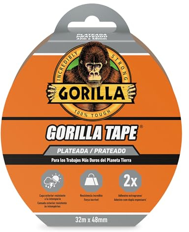 Gorilla 300 - American Tape - 32 Metres x 48 Millimeters - Silver - Extra Strong - Tri-Layer - Adhesive - Multipurpose