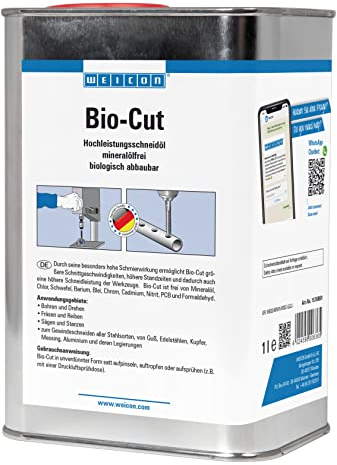 WEICON Bio Cut 1 L | Olio da taglio ad alte prestazioni per metallo | Biodegradabile | Olio per trapano