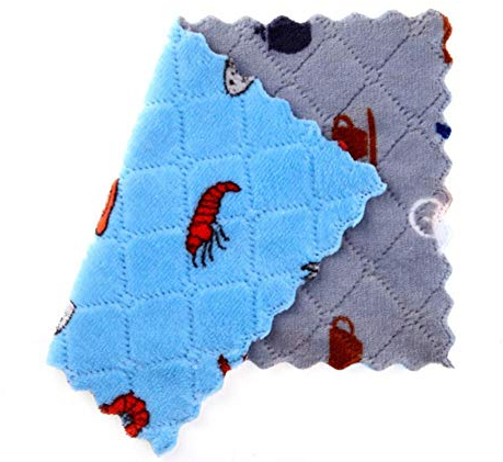 20 Piezas súper Suave Toalla de Cocina Estropajo paño de Cocina de Doble Cara Grueso paño de Limpieza de Microfibra Reutilizable 16x26 CM-Azul Gris, 20 Piezas