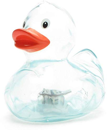 Duckshop Blinking Badeente - blau I Quietscheente I L: 8,5 cm