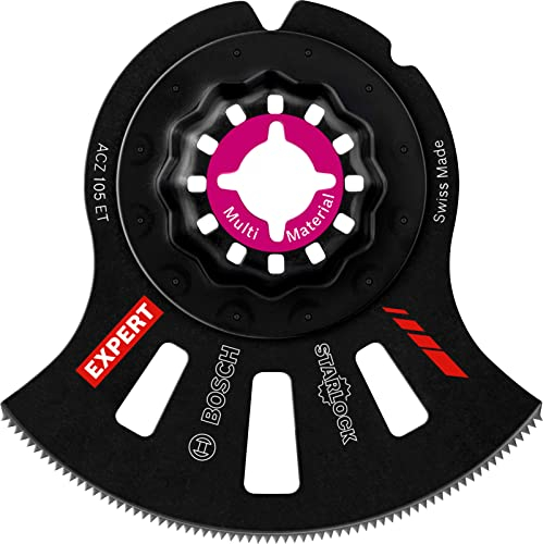 Bosch 1x EXPERT MultiMaterial ACZ 105 ET Segmentsägeblätter (für Faserkunststoffe GFK, CFK, Ziegelstein, Ø 105 mm, Professional Zubehör Multifunktionswerkzeug)