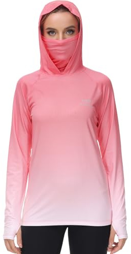 Bassdash Damen Angel Kapuzenshirt mit UPF 50+ Daumenlöchern für Gesichtsmaske FS23W