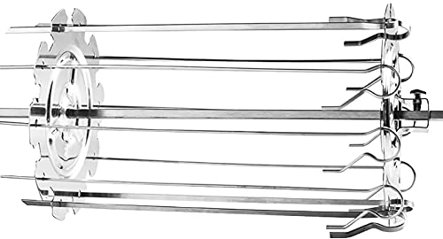 BuyWeek Spiedini per Girarrosto Spiedini Rotanti, 10 Pezzi 25 cm in Acciaio Inossidabile per Barbecue Forno Kebab