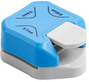 FUYOAL 3 in 1 Corner Rounder Punch, 4/7/10 mm, Blue | Abs Shell, Zinc Alloy Blade, Clean Cuts, for Card Making, Scrapbooking, Photos and Paper Crafts
