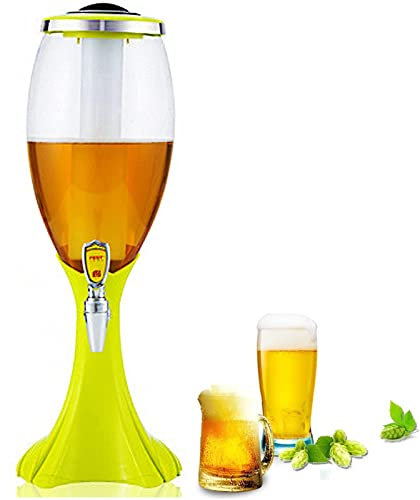 Distributeur à Bière, Boissons avec Tour De Bière à Tirage Froid 3L avec Tube à Glace Amovible, Idéal pour La Soirée