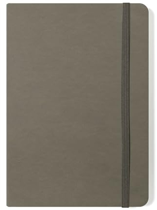 Silvine A5 Executive inbunden anteckningsbok/grå journal. 160 linjerade sidor med 90 gsm premium elfenbensfärgat papper