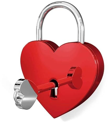 Lucchetto a forma di cuore con chiave, lucchetto dell'amore, a forma di cuore, per amanti, matrimoni, San Valentino, anniversario, viaggi, diario