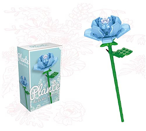 WEAREWE Flower Bouquet Building Blocks Kits Rose Blue JK26311, Artificial Flowers Building Project to Release Stress and Focus The Mind, for Birthday Gifts to Adults/Teens(50-100+ Pieces)