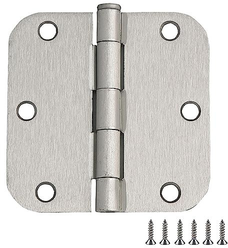 Design House 188474-SN Türscharnier, 8,9 x 8,9 cm, abgerundet, Innenradius, satiniertes Nickel, 6 Stück