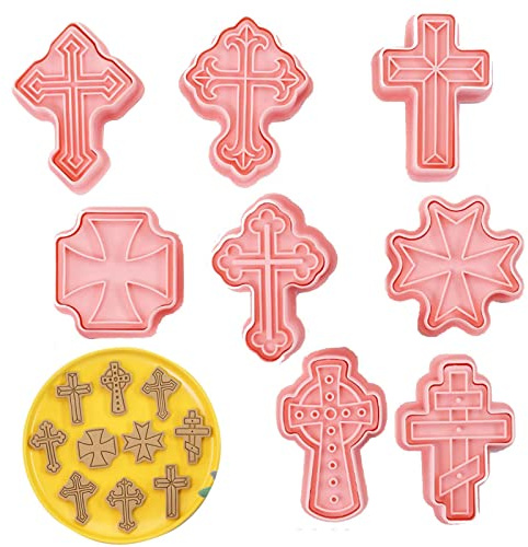 Kreuz-Ausstecher-Set, Ausstecher-Set, Fondant-Kreuzform, Ausstecher-Set, Keksausstecher, christliche Cartoon-Ausstecher, Kuchendekorationen, Kreuz-Kuchenform