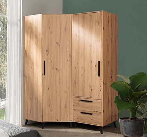 Marmex Garderobe Set Arti 7 Flurgarderoben Set Kleiderstange Schrank Kinderzimmer Schlafzimmerschrank Eckschrank Regalsystem Kleiderschrank Schubladen Kleiderschrank 92x155x195 cm