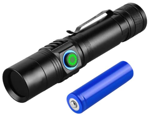 USB recargable 365NM LED UV linterna antorcha luz ultra violeta lámpara Blacklight